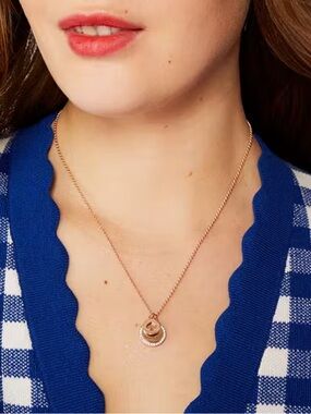 Kate Spade Rose Gold Double Circle Pendant Necklace